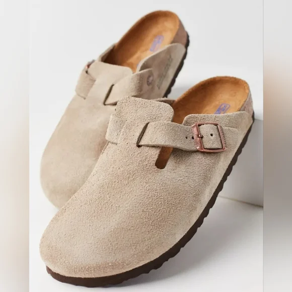 Birkenstock Women's Boston Soft Footbed Suede Clog, Taupe, Retail $169.95 USD - Picture 3 of 14
